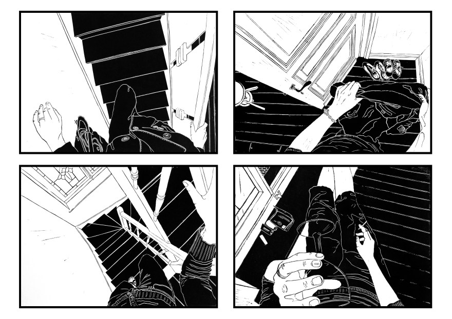 coming home_linocut_elorina robin